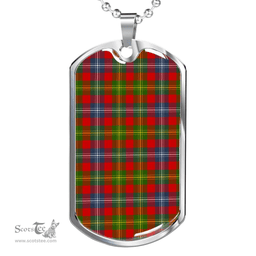 Scottish Forrester Clan Tartan Dog Tag Necklace - Classic Scottish Plaid Tartan Plaid