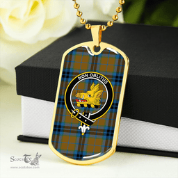 ScottishPlaid MacTavish Hunting Ancient Clan Tartan Dog Tag Necklace - Crest Classic Scottish Plaid Tartan Plaid