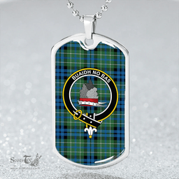 ScottishPlaid MacNeil of Colonsay (MacNeil of Barra of Colonsay) Ancient Clan Tartan Dog Tag Necklace - Crest Classic Scottish Plaid Tartan Plaid