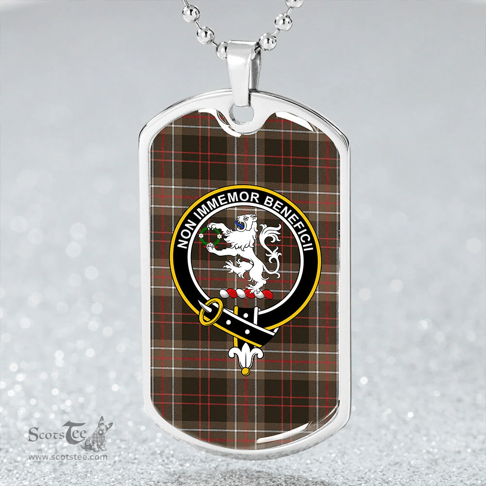 ScottishPlaid MacDiarmid Weathered Clan Tartan Dog Tag Necklace - Crest Classic Scottish Plaid Tartan Plaid