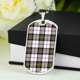 Scottish MacPherson Dress Modern Clan Tartan Dog Tag Necklace - Classic Scottish Plaid Tartan Plaid