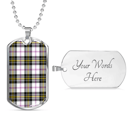 Scottish MacPherson Dress Modern Clan Tartan Dog Tag Necklace - Classic Scottish Plaid Tartan Plaid