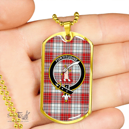 ScottishPlaid MacRae Red Dress Modern Clan Tartan Dog Tag Necklace - Crest Classic Scottish Plaid Tartan Plaid