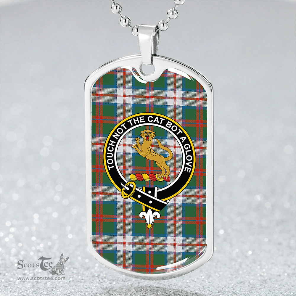 ScottishPlaid MacKintosh Dress Ancient Clan Tartan Dog Tag Necklace - Crest Classic Scottish Plaid Tartan Plaid