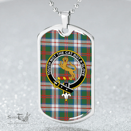ScottishPlaid MacKintosh Dress Ancient Clan Tartan Dog Tag Necklace - Crest Classic Scottish Plaid Tartan Plaid