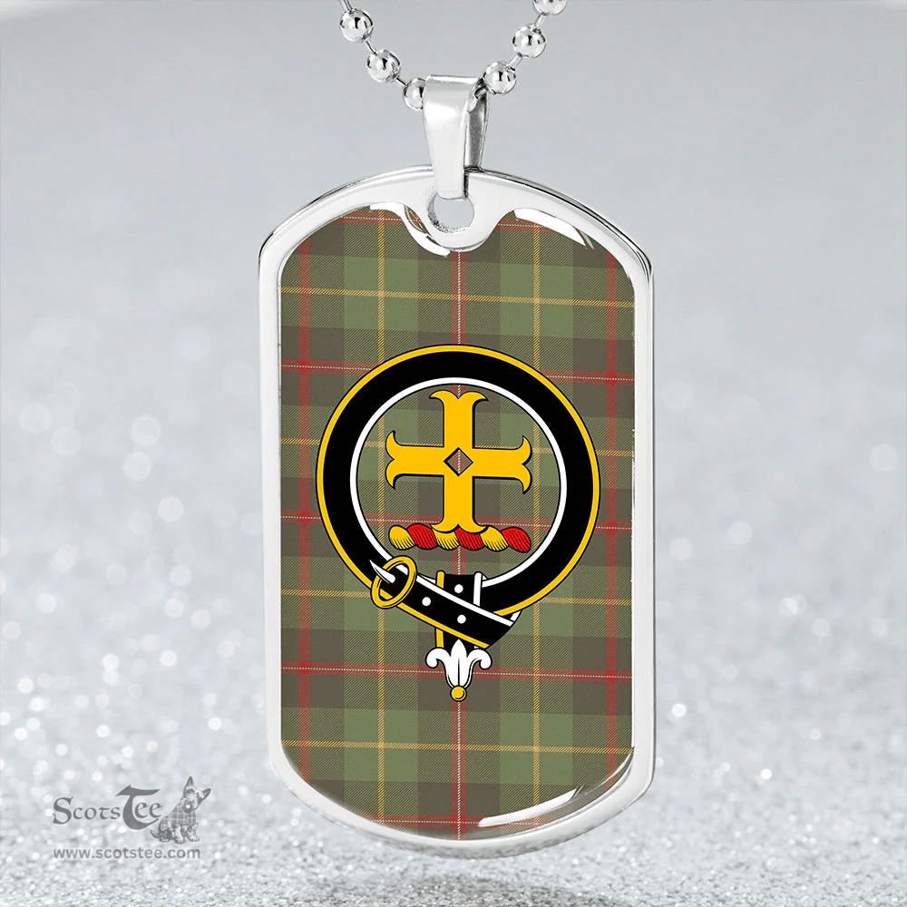 ScottishPlaid Symington Weathered Clan Tartan Dog Tag Necklace - Crest Classic Scottish Plaid Tartan Plaid
