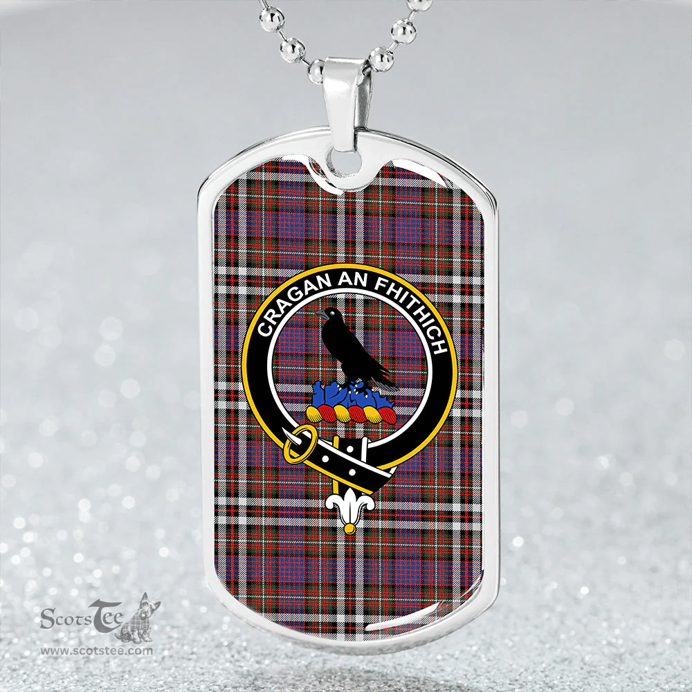 ScottishPlaid MacDonell of Glengarry Dress Ancient Clan Tartan Dog Tag Necklace - Crest Classic Scottish Plaid Tartan Plaid