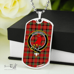 ScottishPlaid MacNicol Ancient Clan Tartan Dog Tag Necklace - Crest Classic Scottish Plaid Tartan Plaid