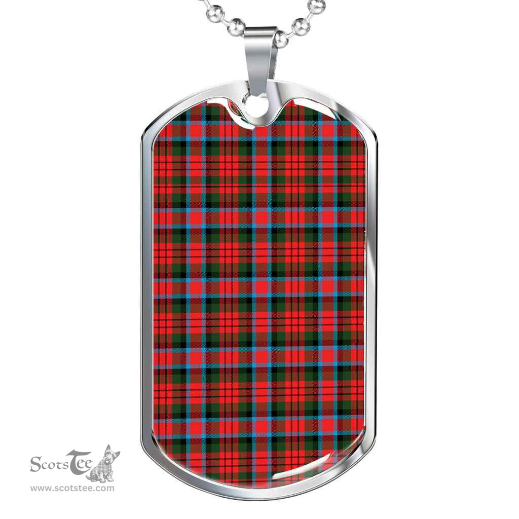 Scottish MacDuff Modern Clan Tartan Dog Tag Necklace - Classic Scottish Plaid Tartan Plaid