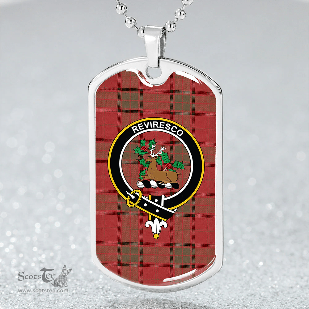 ScottishPlaid Maxwell Weathered Clan Tartan Dog Tag Necklace - Crest Classic Scottish Plaid Tartan Plaid