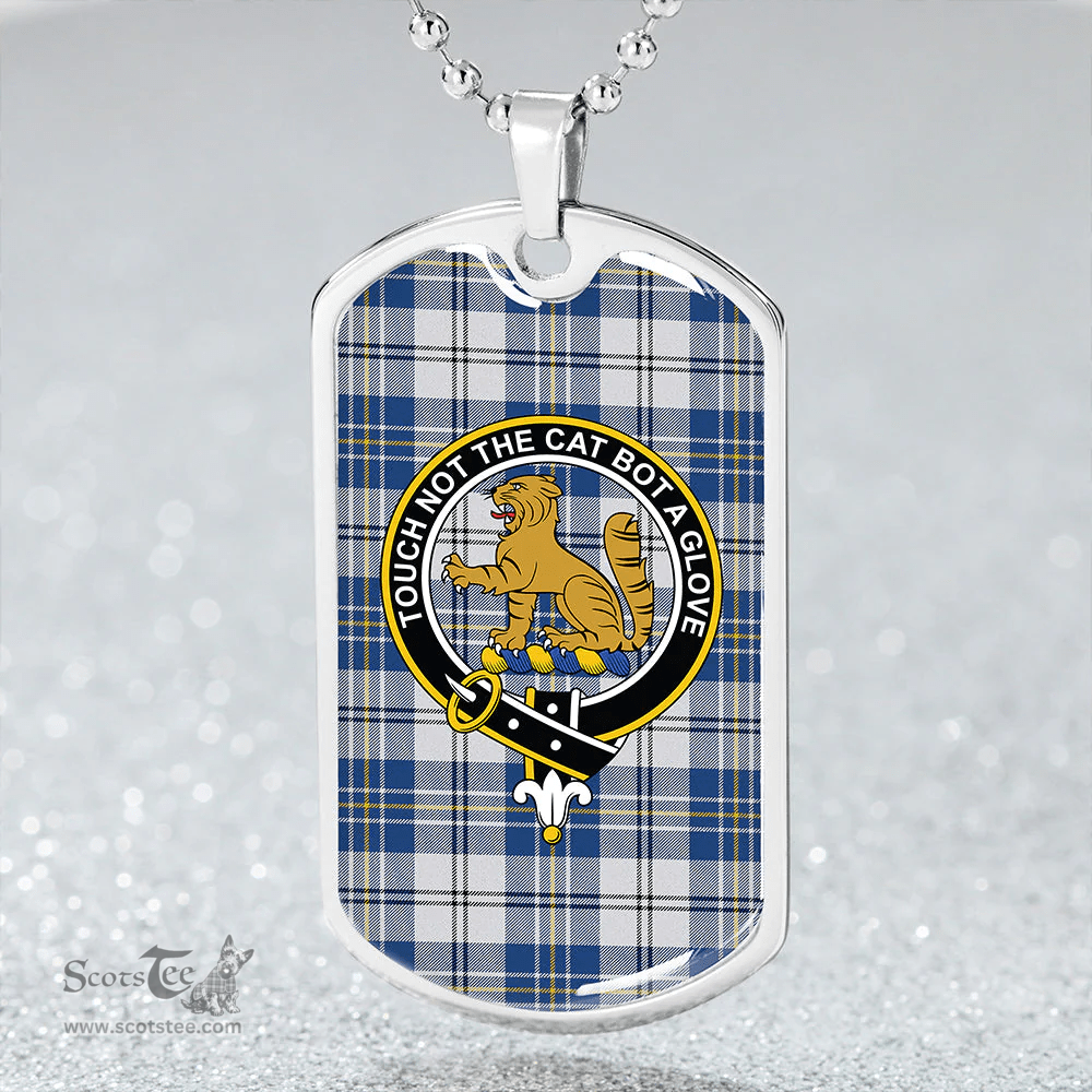 ScottishPlaid MacPherson Dress Royal Blue #2 Modern Clan Tartan Dog Tag Necklace - Crest Classic Scottish Plaid Tartan Plaid
