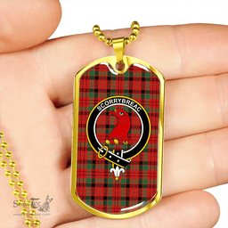 ScottishPlaid MacNicol Ancient Clan Tartan Dog Tag Necklace - Crest Classic Scottish Plaid Tartan Plaid