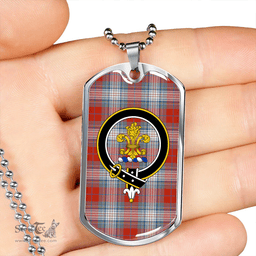 ScottishPlaid Warden Ancient Clan Tartan Dog Tag Necklace - Crest Classic Scottish Plaid Tartan Plaid