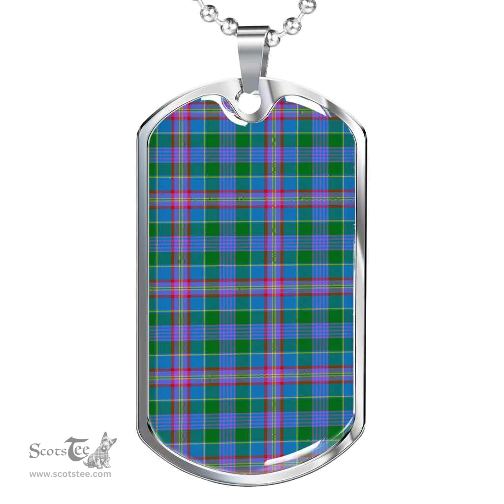 Scottish Ralston Clan Tartan Dog Tag Necklace - Classic Scottish Plaid Tartan Plaid