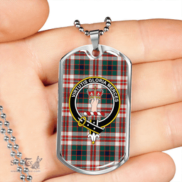 ScottishPlaid Robertson Dress Modern Clan Tartan Dog Tag Necklace - Crest Classic Scottish Plaid Tartan Plaid