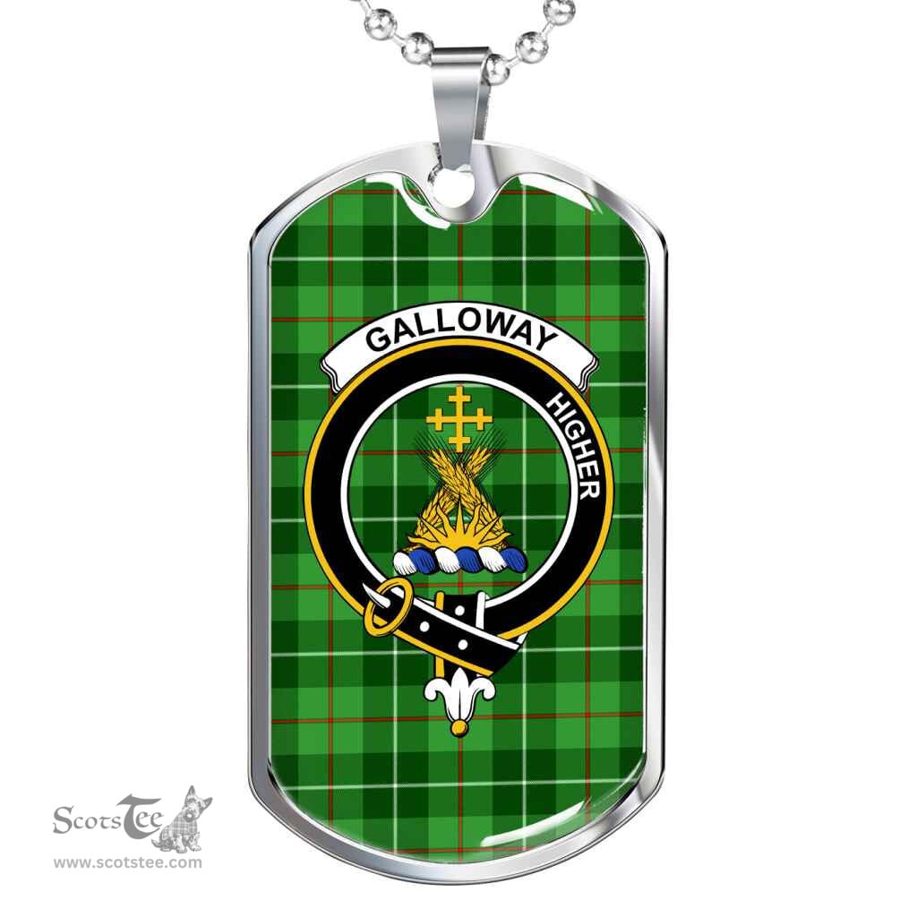 Scottish Galloway Clan Tartan Dog Tag Necklace - Crest Classic Scottish Plaid Tartan Plaid
