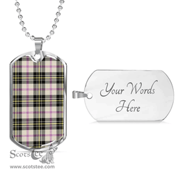 Scottish MacPherson Dress Ancient Clan Tartan Dog Tag Necklace - Classic Scottish Plaid Tartan Plaid