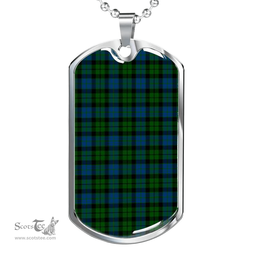 Scottish MacKay Modern Clan Tartan Dog Tag Necklace - Classic Scottish Plaid Tartan Plaid
