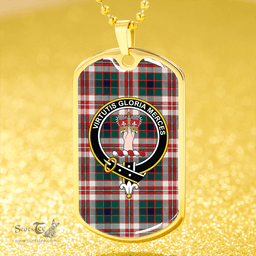 ScottishPlaid Robertson Dress Modern Clan Tartan Dog Tag Necklace - Crest Classic Scottish Plaid Tartan Plaid