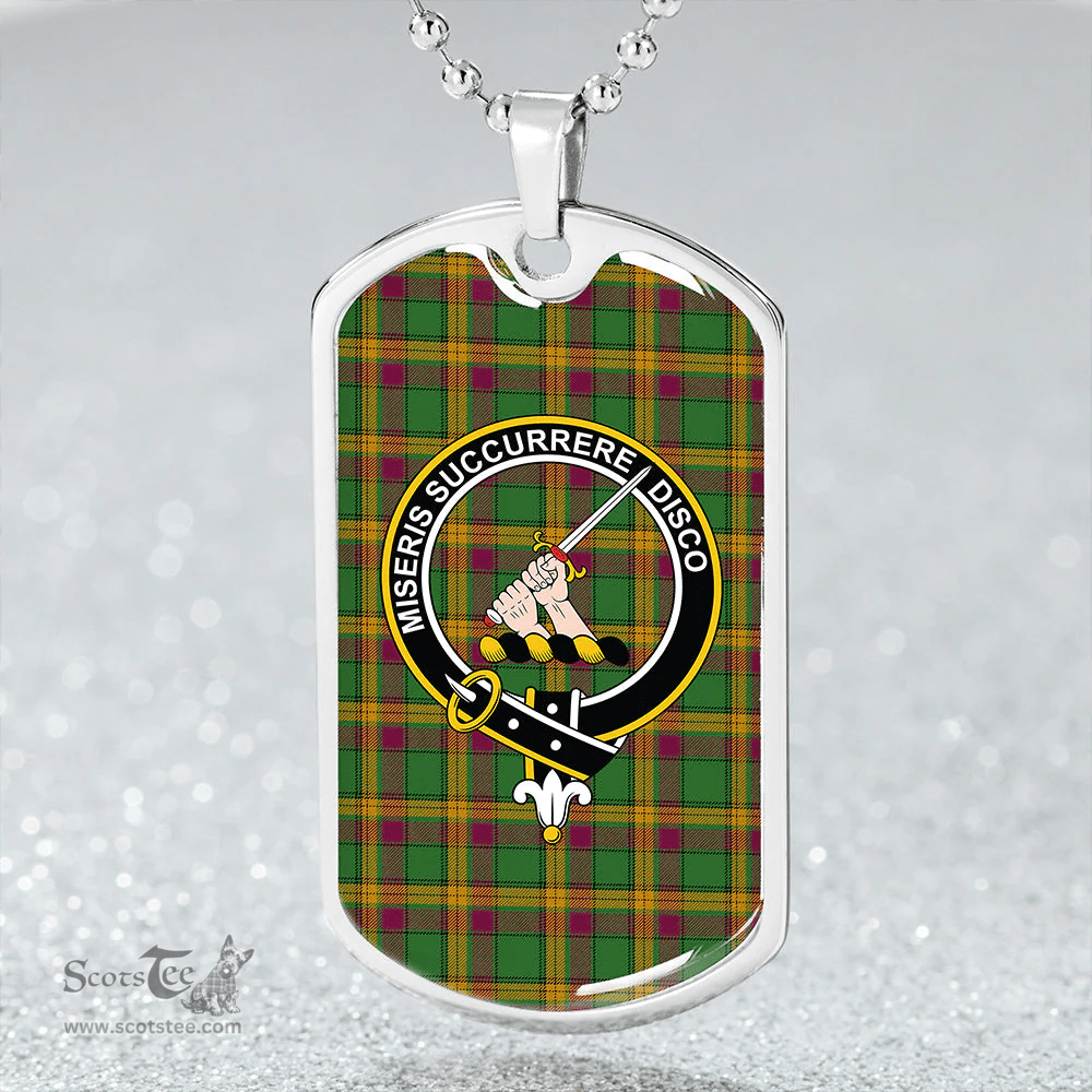 ScottishPlaid MacMillan Ancient (Clans Originaux) Ancient Clan Tartan Dog Tag Necklace - Crest Classic Scottish Plaid Tartan Plaid