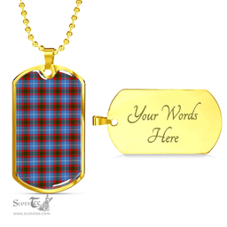 Scottish Edinburgh District Clan Tartan Dog Tag Necklace - Classic Scottish Plaid Tartan Plaid
