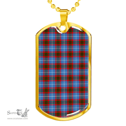 Scottish Edinburgh District Clan Tartan Dog Tag Necklace - Classic Scottish Plaid Tartan Plaid