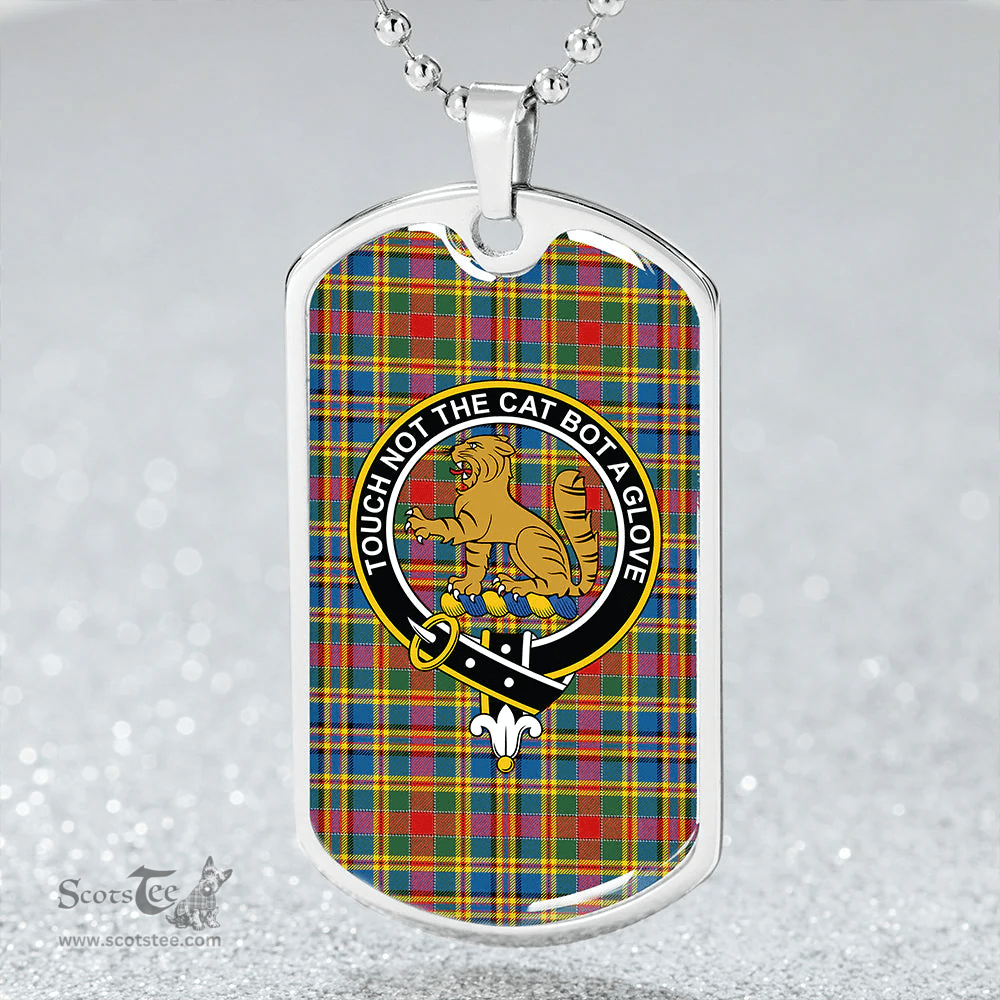 ScottishPlaid MacPherson Crubin Modern Clan Tartan Dog Tag Necklace - Crest Classic Scottish Plaid Tartan Plaid