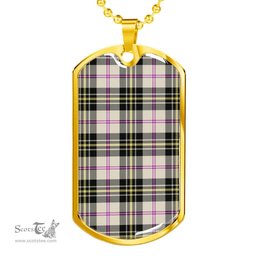 Scottish MacPherson Dress Ancient Clan Tartan Dog Tag Necklace - Classic Scottish Plaid Tartan Plaid