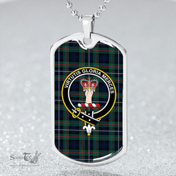 ScottishPlaid Robertson Hunting Modern Clan Tartan Dog Tag Necklace - Crest Classic Scottish Plaid Tartan Plaid
