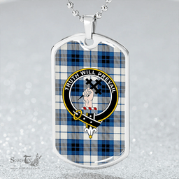 ScottishPlaid Thomson Dance (Thompson Dance) Clan Tartan Dog Tag Necklace - Crest Classic Scottish Plaid Tartan Plaid