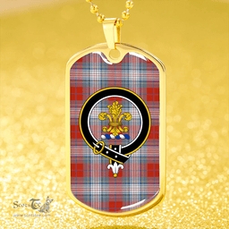 ScottishPlaid Warden Ancient Clan Tartan Dog Tag Necklace - Crest Classic Scottish Plaid Tartan Plaid