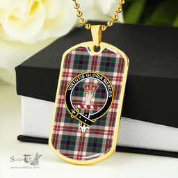 ScottishPlaid Robertson Dress Modern Clan Tartan Dog Tag Necklace - Crest Classic Scottish Plaid Tartan Plaid