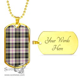 Scottish MacPherson Dress Ancient Clan Tartan Dog Tag Necklace - Classic Scottish Plaid Tartan Plaid