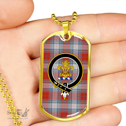ScottishPlaid Warden Ancient Clan Tartan Dog Tag Necklace - Crest Classic Scottish Plaid Tartan Plaid