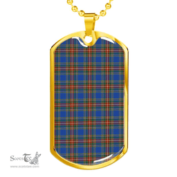 Scottish MacBeth Ancient Clan Tartan Dog Tag Necklace - Classic Scottish Plaid Tartan Plaid