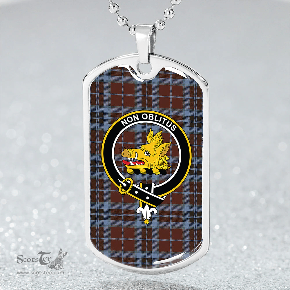 ScottishPlaid MacTavish Hunting Weathered Clan Tartan Dog Tag Necklace - Crest Classic Scottish Plaid Tartan Plaid