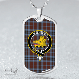 ScottishPlaid MacTavish Hunting Weathered Clan Tartan Dog Tag Necklace - Crest Classic Scottish Plaid Tartan Plaid
