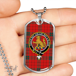 ScottishPlaid MacPherson Grant Modern Clan Tartan Dog Tag Necklace - Crest Classic Scottish Plaid Tartan Plaid