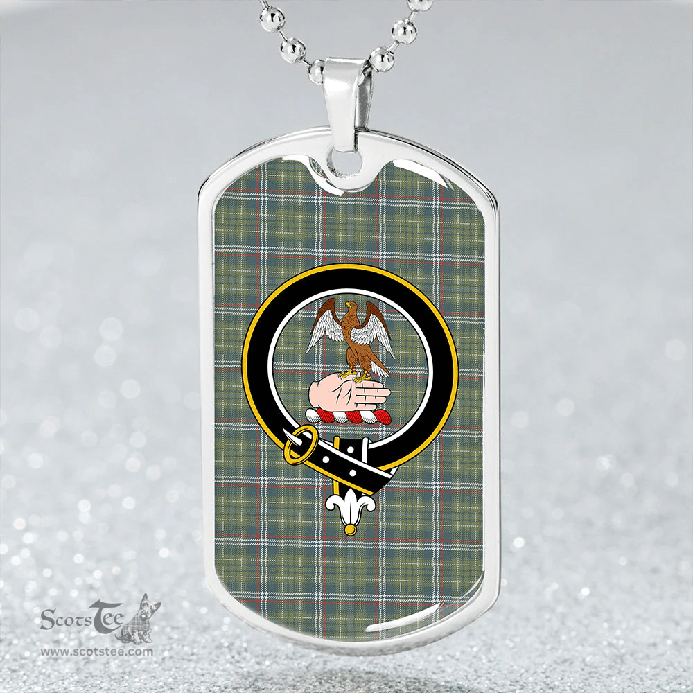 ScottishPlaid Toshach Weathered Clan Tartan Dog Tag Necklace - Crest Classic Scottish Plaid Tartan Plaid