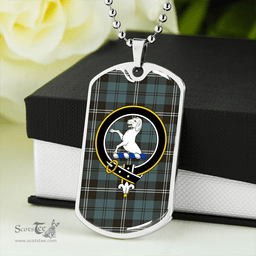 ScottishPlaid Swan Weathered Clan Tartan Dog Tag Necklace - Crest Classic Scottish Plaid Tartan Plaid