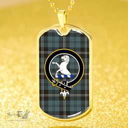 ScottishPlaid Swan Weathered Clan Tartan Dog Tag Necklace - Crest Classic Scottish Plaid Tartan Plaid