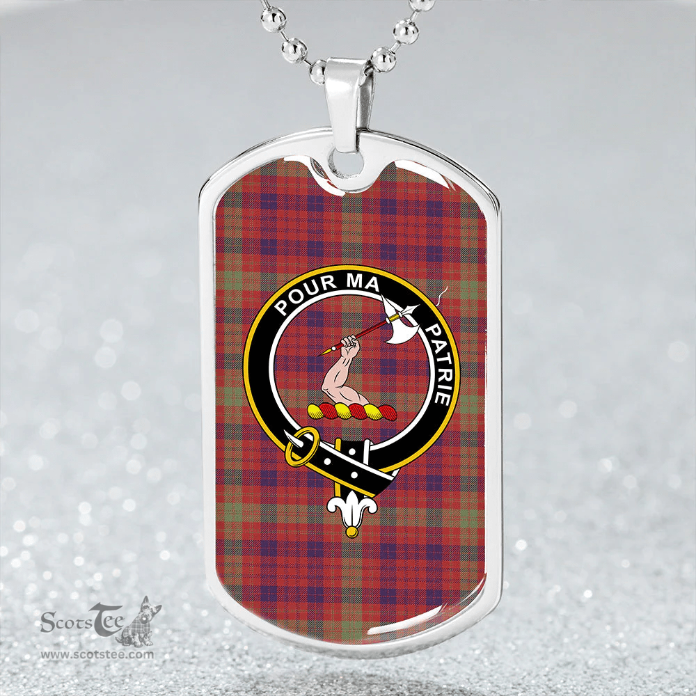 ScottishPlaid MacTier Weathered Clan Tartan Dog Tag Necklace - Crest Classic Scottish Plaid Tartan Plaid