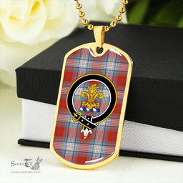 ScottishPlaid Warden Ancient Clan Tartan Dog Tag Necklace - Crest Classic Scottish Plaid Tartan Plaid