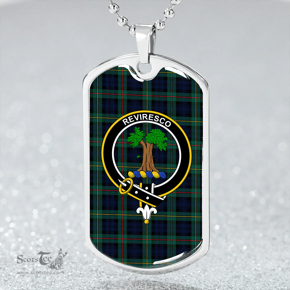 ScottishPlaid MacEwan (Clans Originaux) Modern Clan Tartan Dog Tag Necklace - Crest Classic Scottish Plaid Tartan Plaid