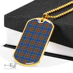 Scottish MacBeth Ancient Clan Tartan Dog Tag Necklace - Classic Scottish Plaid Tartan Plaid