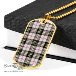 Scottish MacPherson Dress Ancient Clan Tartan Dog Tag Necklace - Classic Scottish Plaid Tartan Plaid