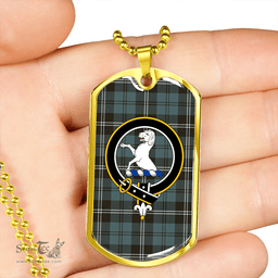 ScottishPlaid Swan Weathered Clan Tartan Dog Tag Necklace - Crest Classic Scottish Plaid Tartan Plaid