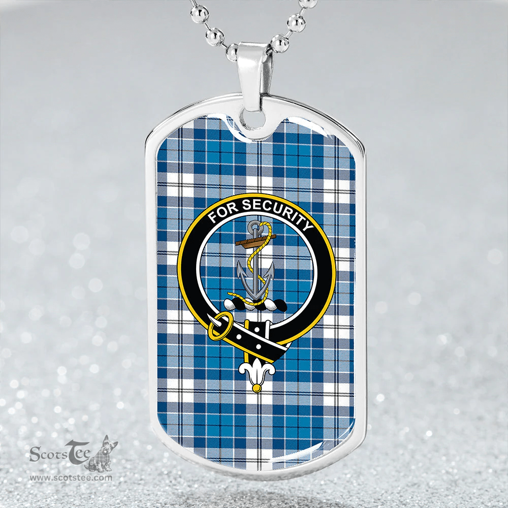 ScottishPlaid Roberton Clan Tartan Dog Tag Necklace - Crest Classic Scottish Plaid Tartan Plaid