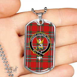 ScottishPlaid Stewart of Fingask #2 Modern Clan Tartan Dog Tag Necklace - Crest Classic Scottish Plaid Tartan Plaid