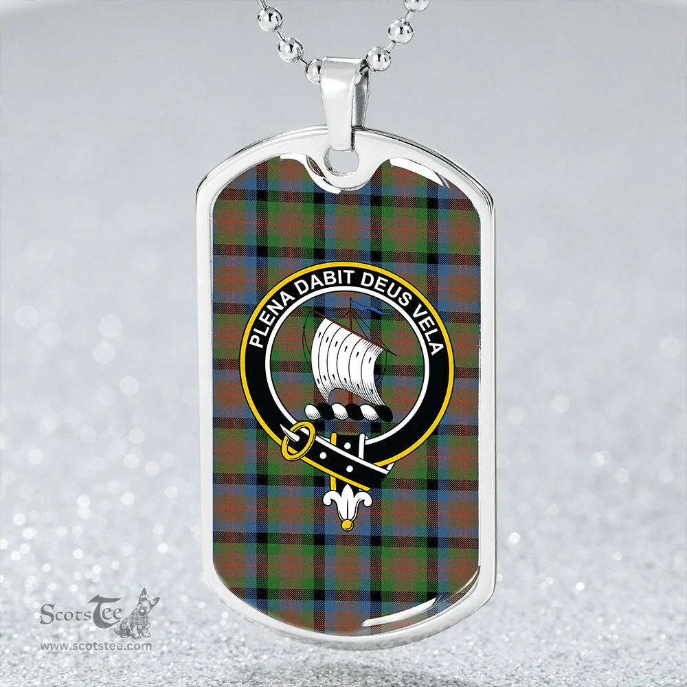 ScottishPlaid Tennant Ancient Clan Tartan Dog Tag Necklace - Crest Classic Scottish Plaid Tartan Plaid